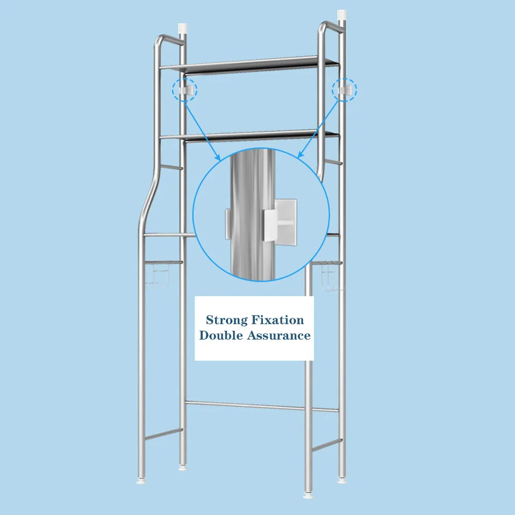Studyset Over Toilet Storage Shelf Two Tier Freestanding Metal Bathroom