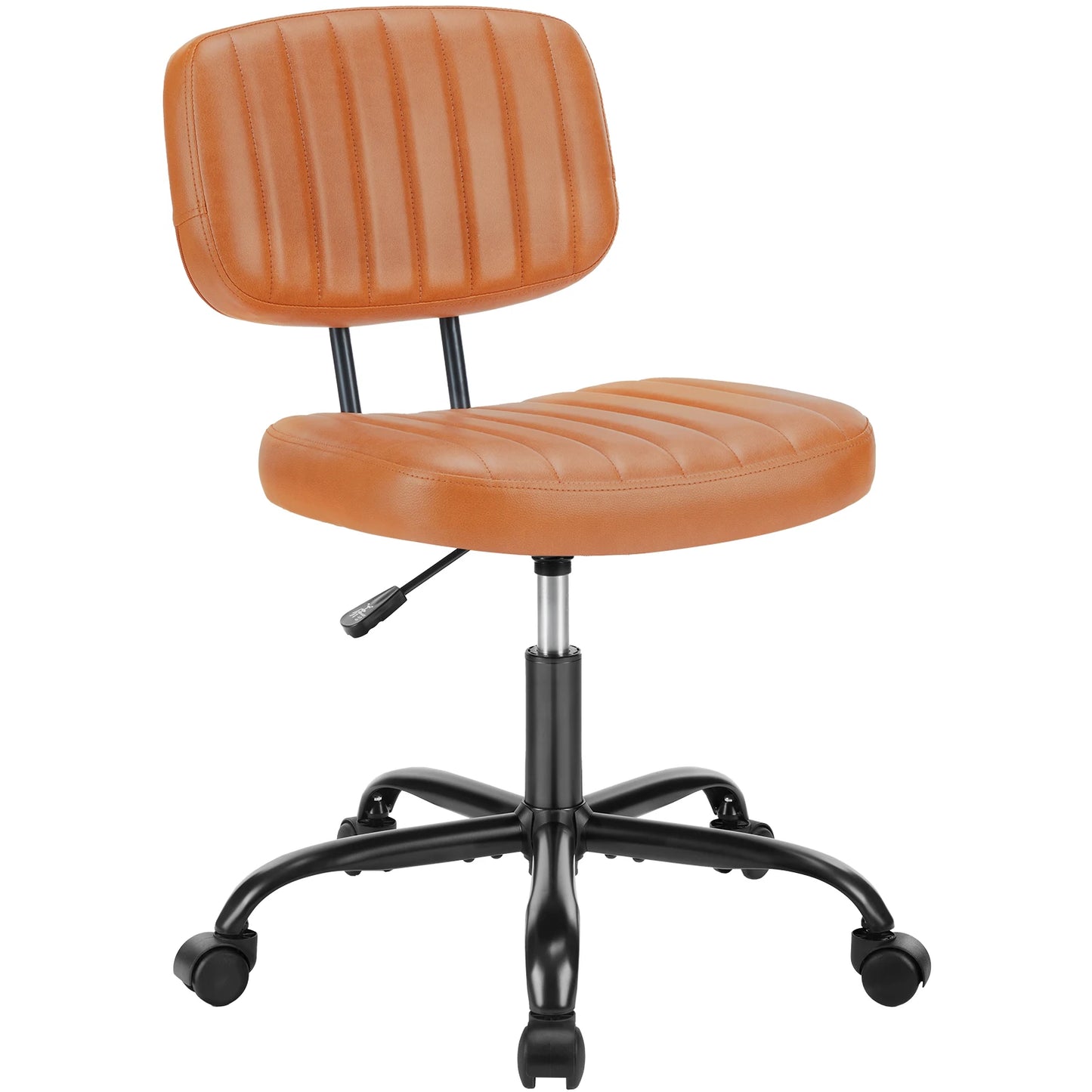 JHK Armless Office Chair With Lumbar Support Adjustable PU Leather