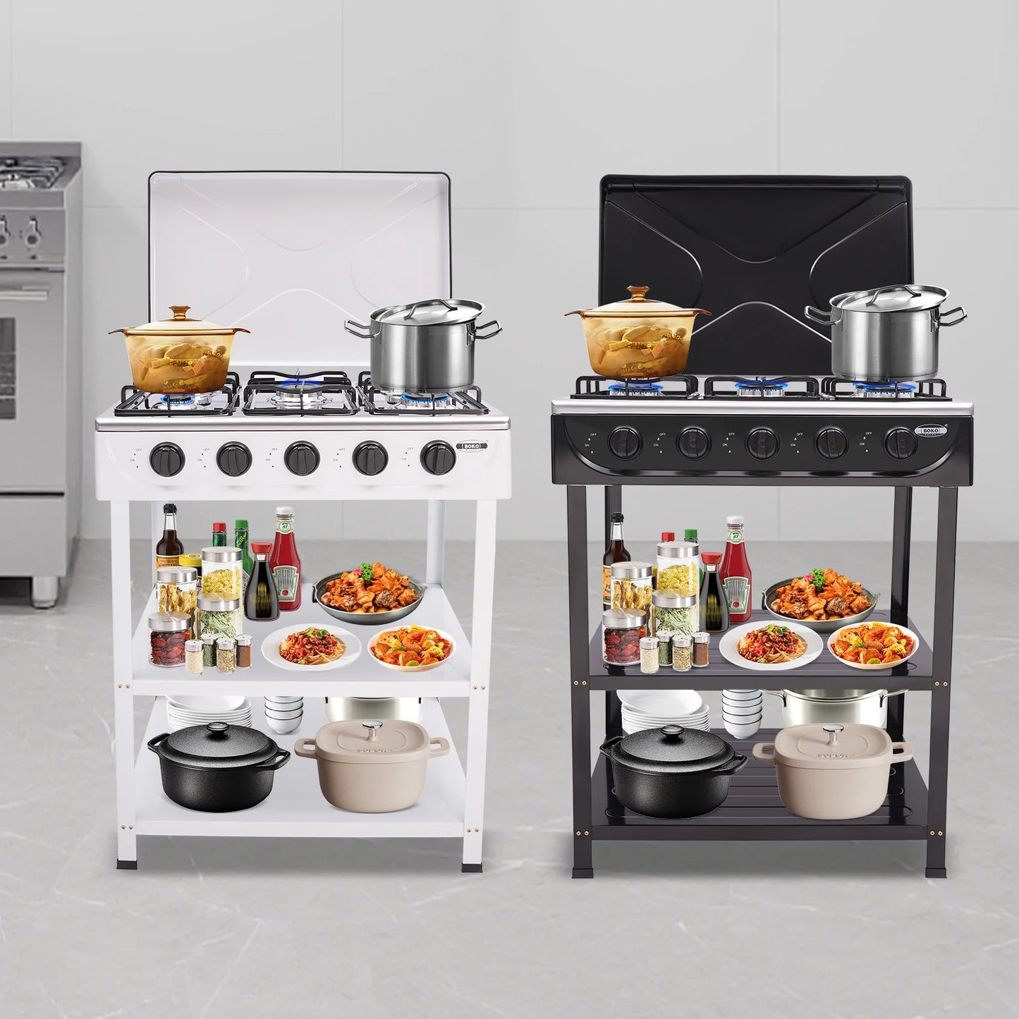 5 Burner Freestanding Gas Grill With 2.5 kW Burner Outdoor