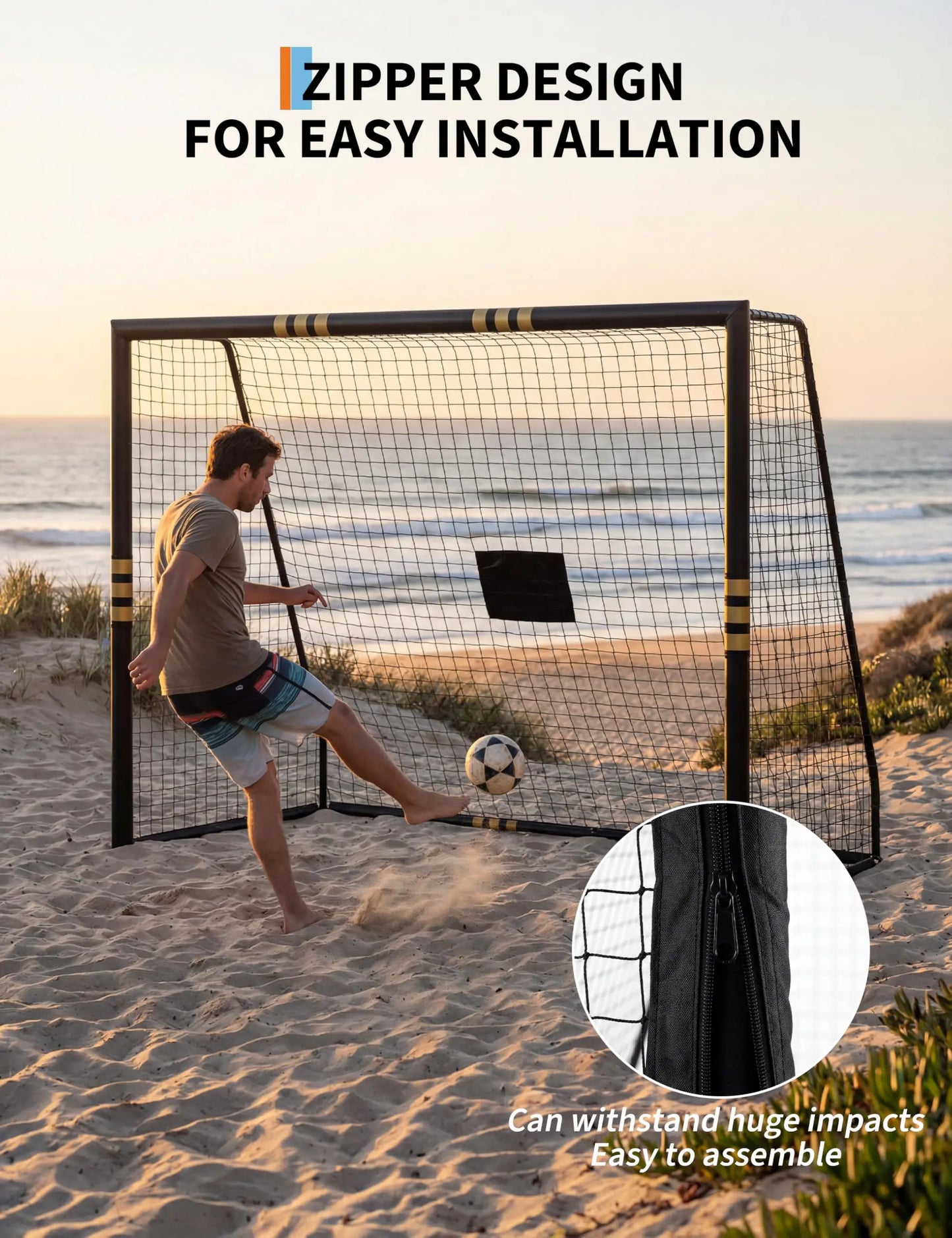 Soccer Goal Foam Padded Post Weatherproof Net Portable