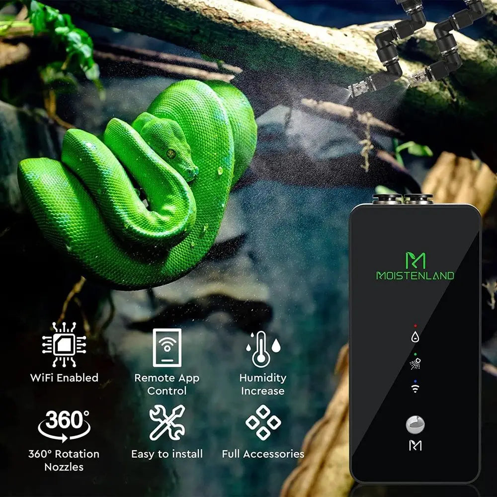 Reptile Mister for Terrariums with WiFi Control and Adjustable Nozzles