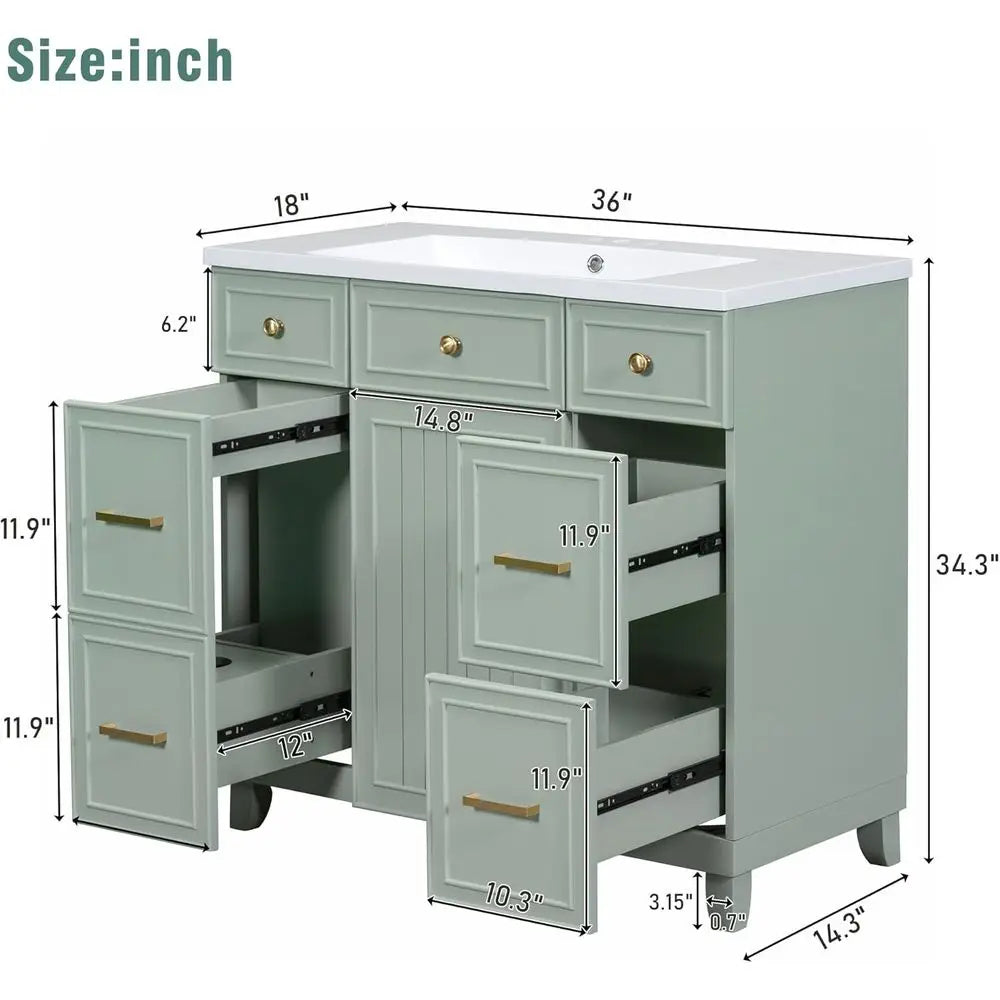 Modern Bathroom Vanity With Sink And Soft Close Doors