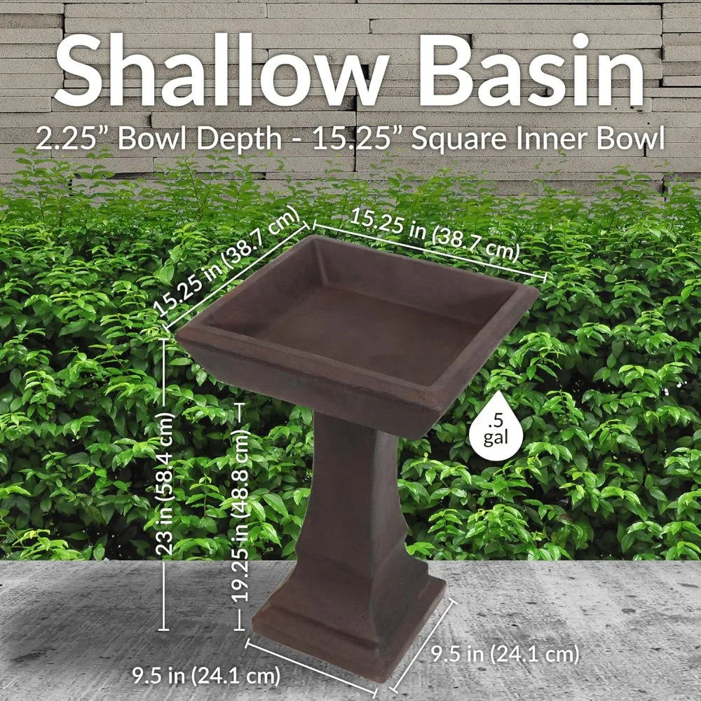 Concrete Bird Bath For Outdoors Glass Fiber Reinforced Construction