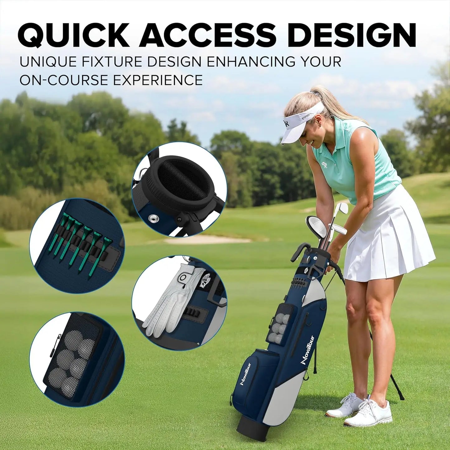 Ultra Lightweight Par 3 Golf Bag With Double Strap Pockets