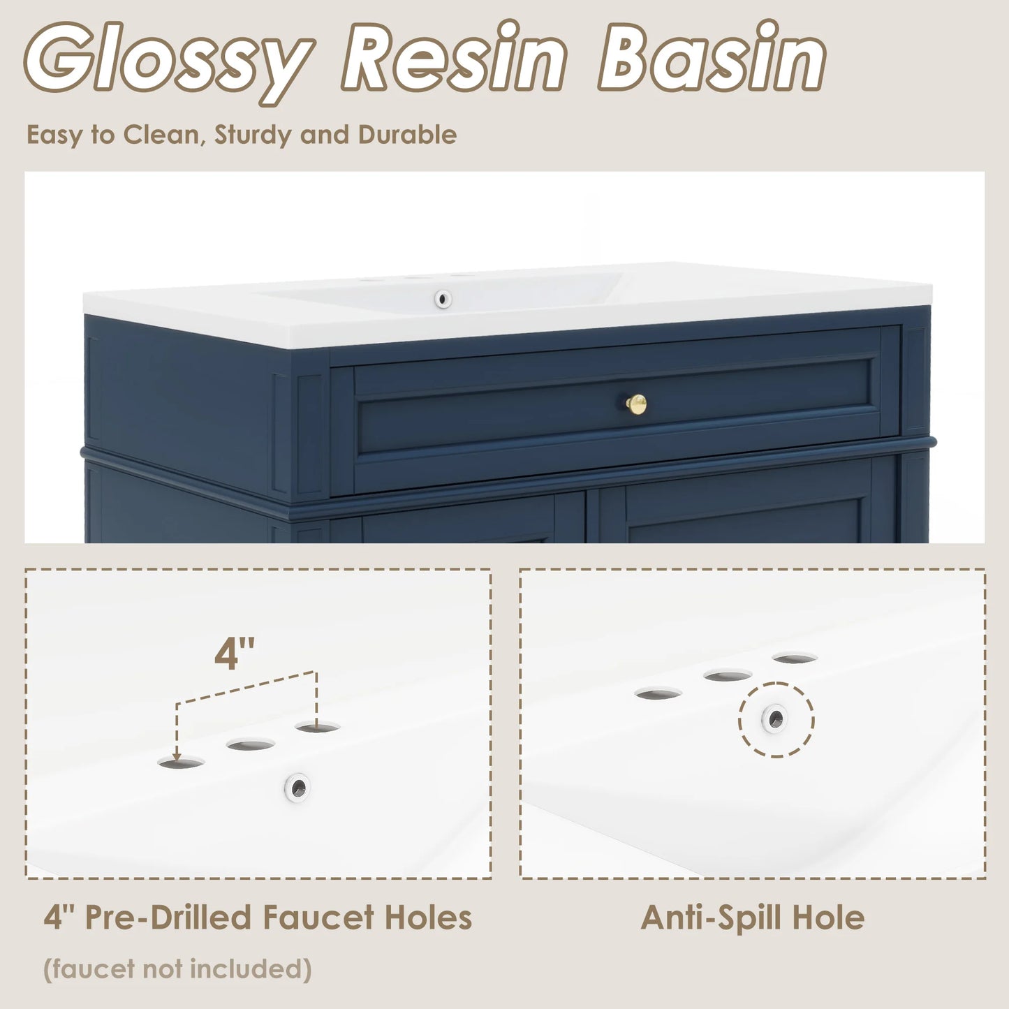 Sh.Kl Modern Bathroom Vanity With Ceramic Sink Cabinet