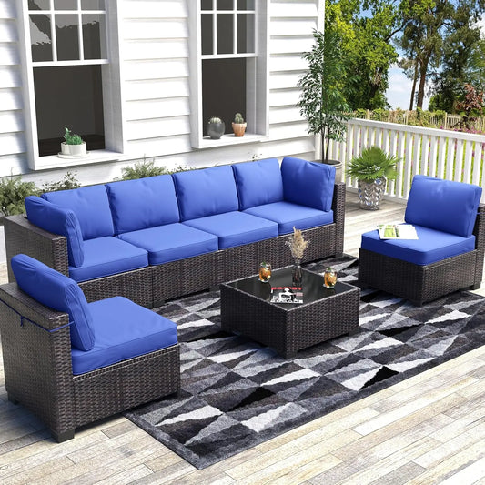 HobbyLane Modular Outdoor Furniture Set PE Rattan Wicker Sectional Sofa