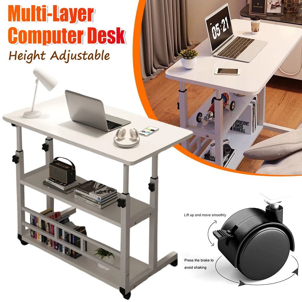 APWIKOGER Multi Layer Standing Desk Height Adjustable Wooden Computer Desk