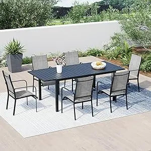 All-Weather Rattan Patio Dining Set With Wood Table Top And Cushions