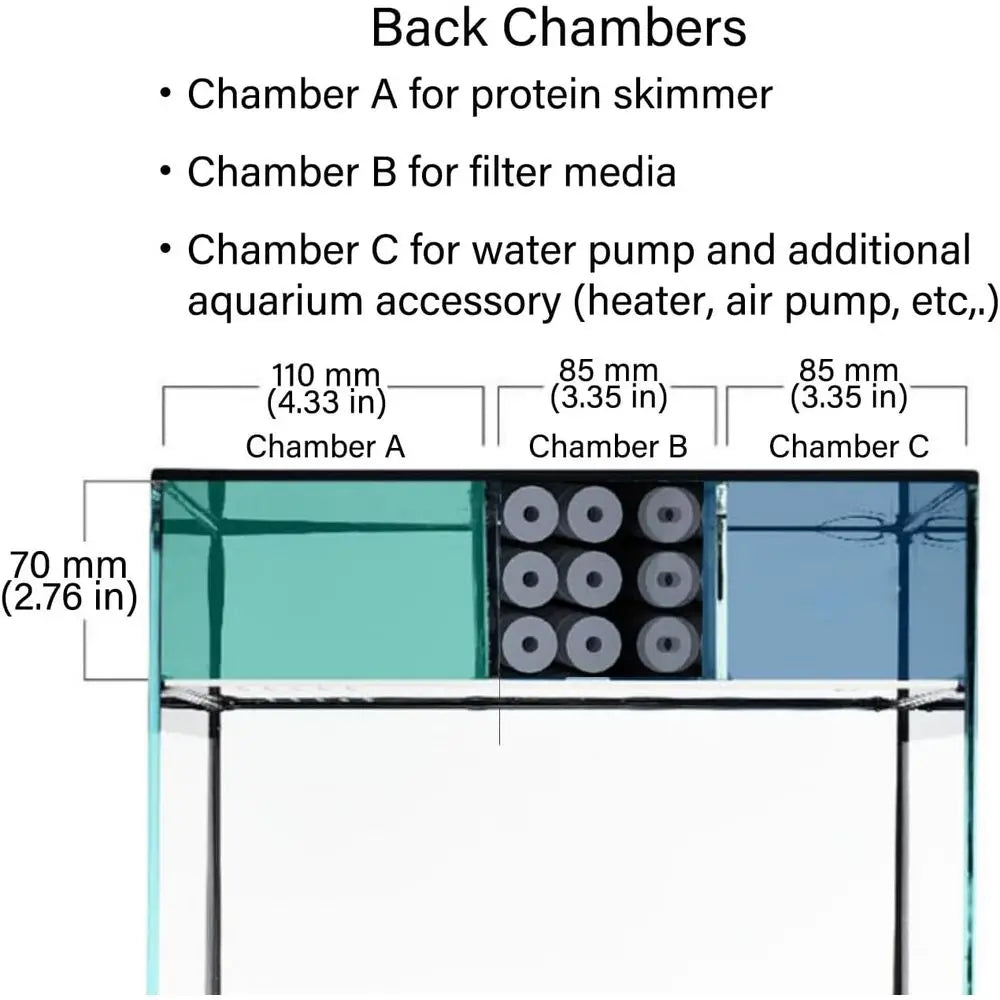 Rimless Saltwater Aquarium With Lid Protein Skimmer LED Light Kit