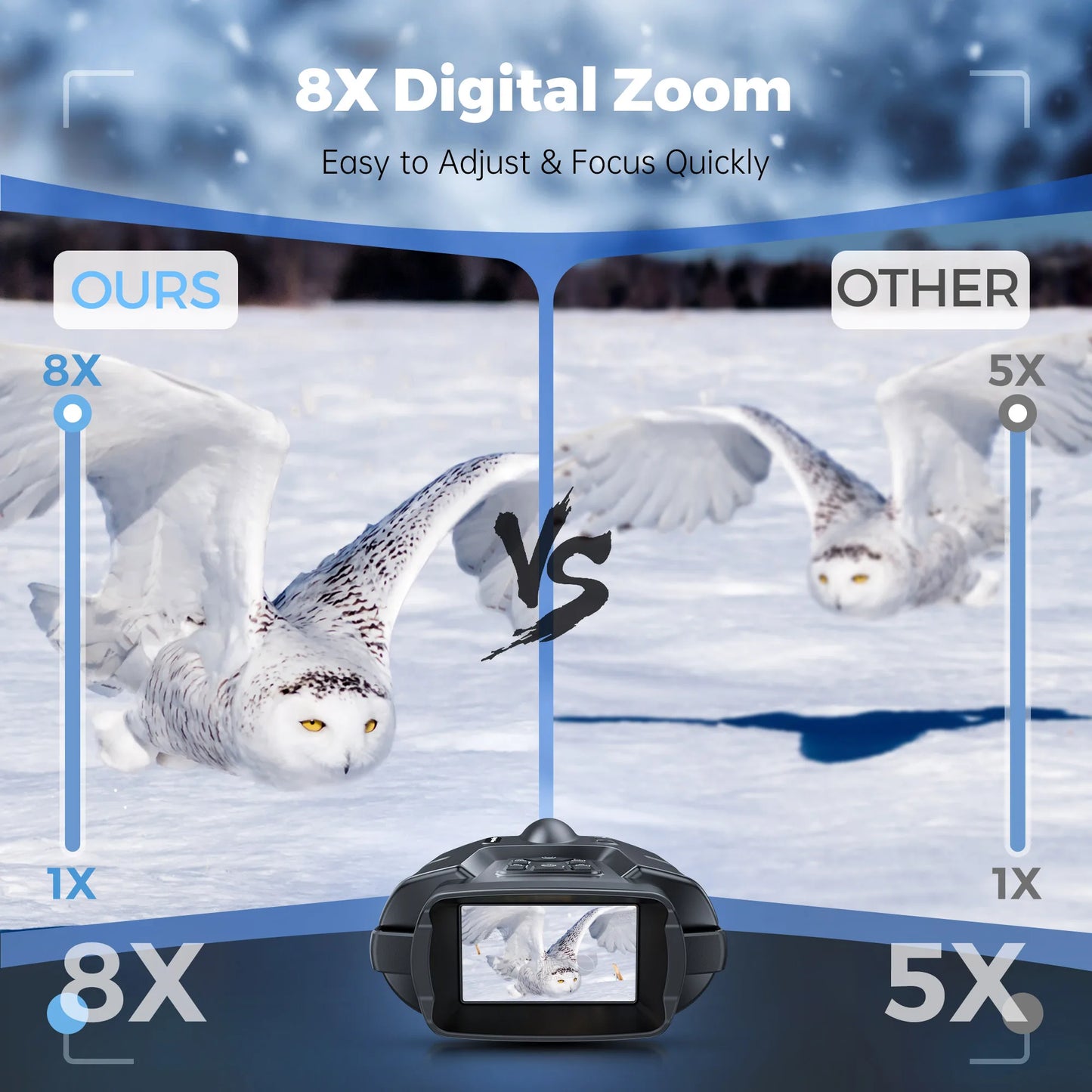 4K Night Vision Binoculars 8X Zoom With Tactical Light