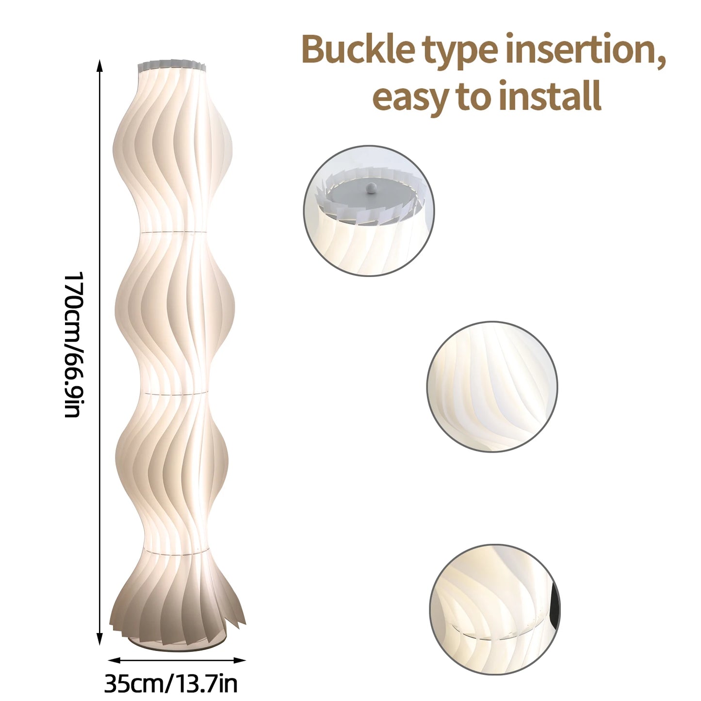 Nordic Style Floor Lamp With Pleated Lampshade Ambient Light