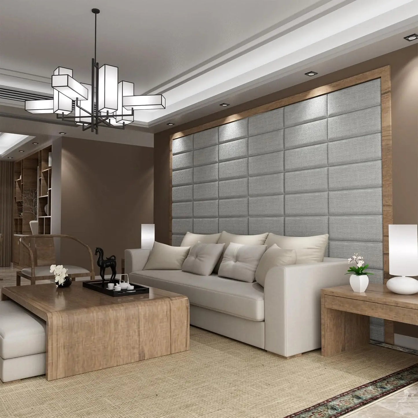 Peel and Stick Wall Headboard Terry Cloth Panels Set 4