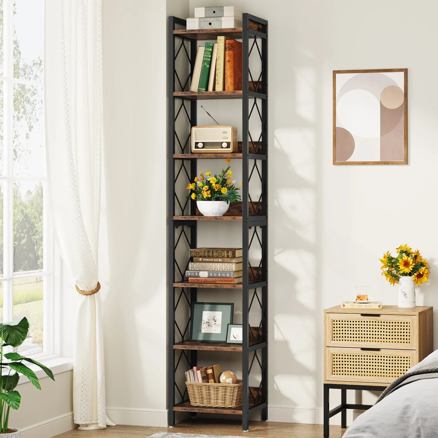 Tribesigns 7 Tier Bookshelf Freestanding Display Shelves