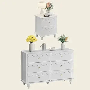 RBXC Bedroom Set Dresser and Nightstand Scalloped Design
