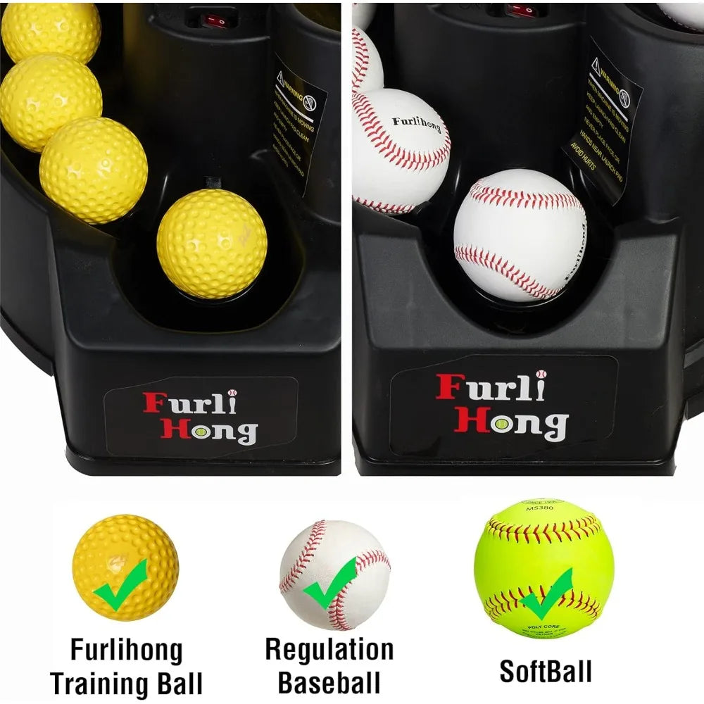 6902BHA Rechargeable Baseball Softball Toss Machine With Extendable Ball Stacker