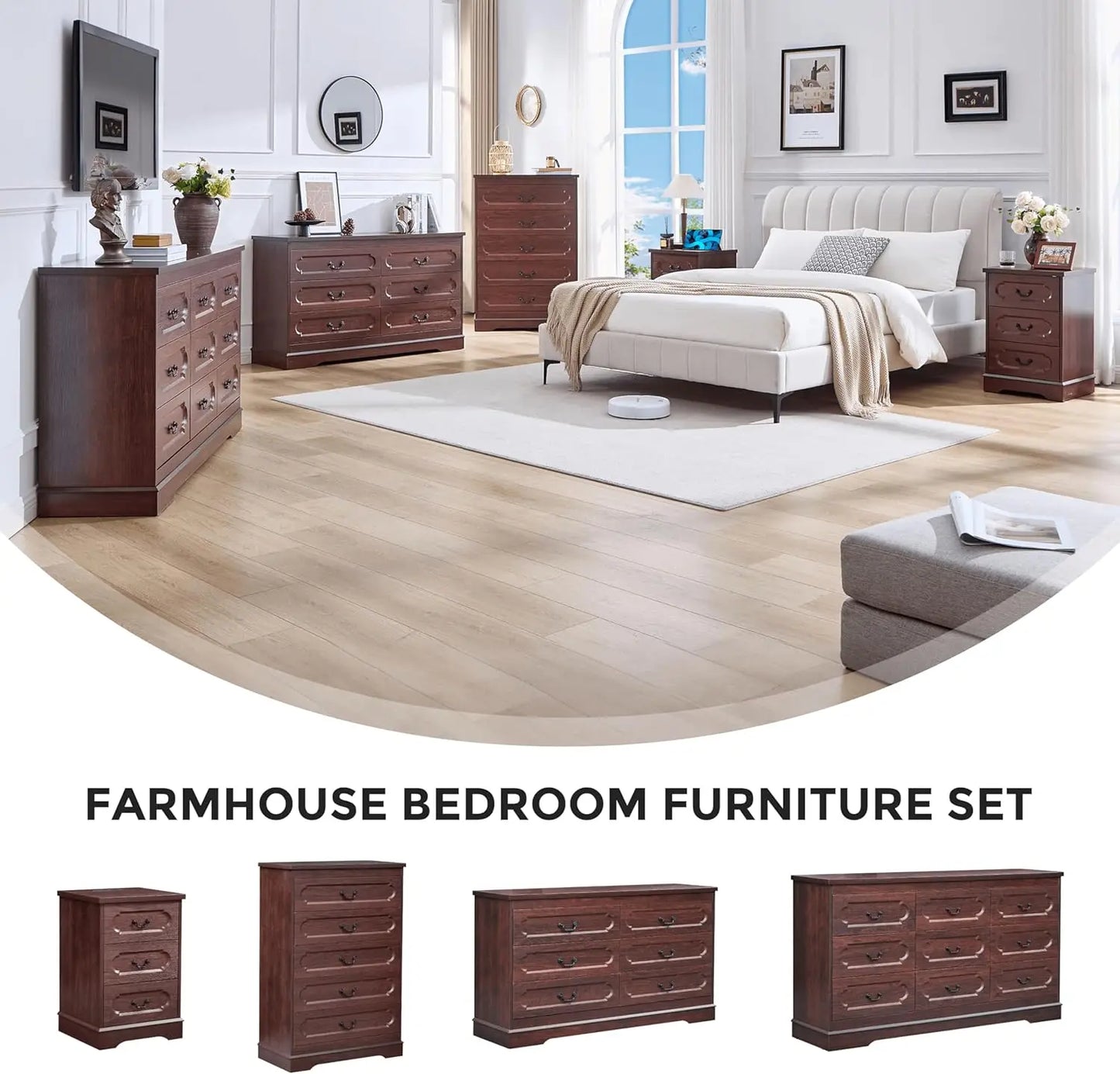 Farmhouse Dresser Chest Of Drawers For Bedroom Rustic