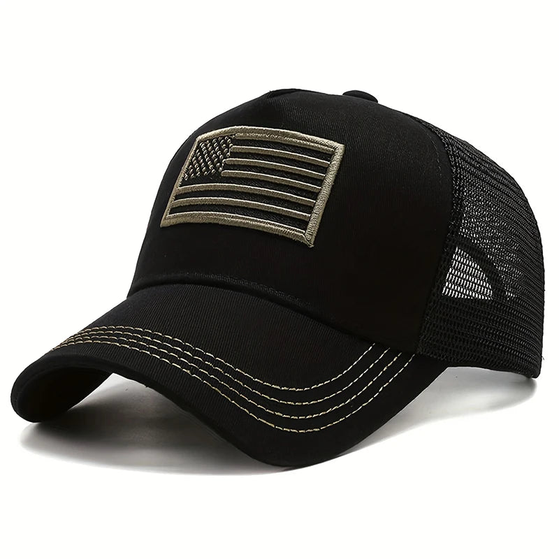 US Flag Embroidered Baseball Cap Adjustable Outdoor Travel