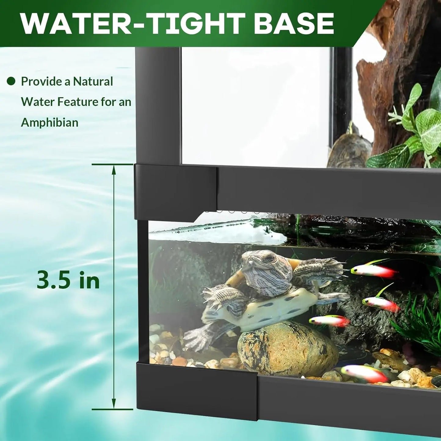 HiMISSH Reptile Glass Terrarium With Top And Side Screen Ventilation