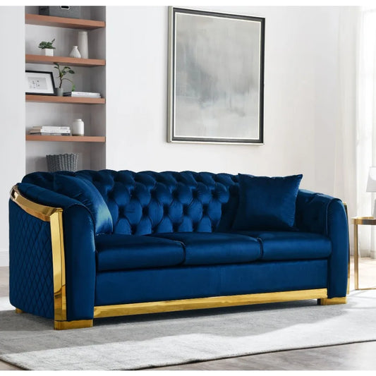 Velvet Chesterfield Sofa Set Luxury Tufted Collection