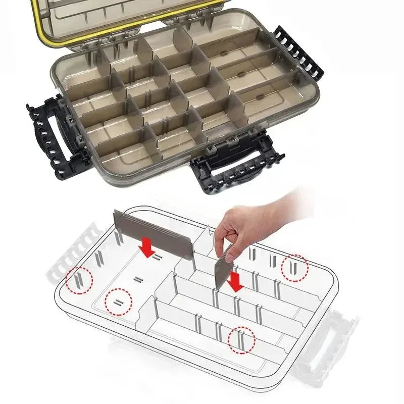 JSFUN Large Capacity Waterproof Fishing Tackle Box