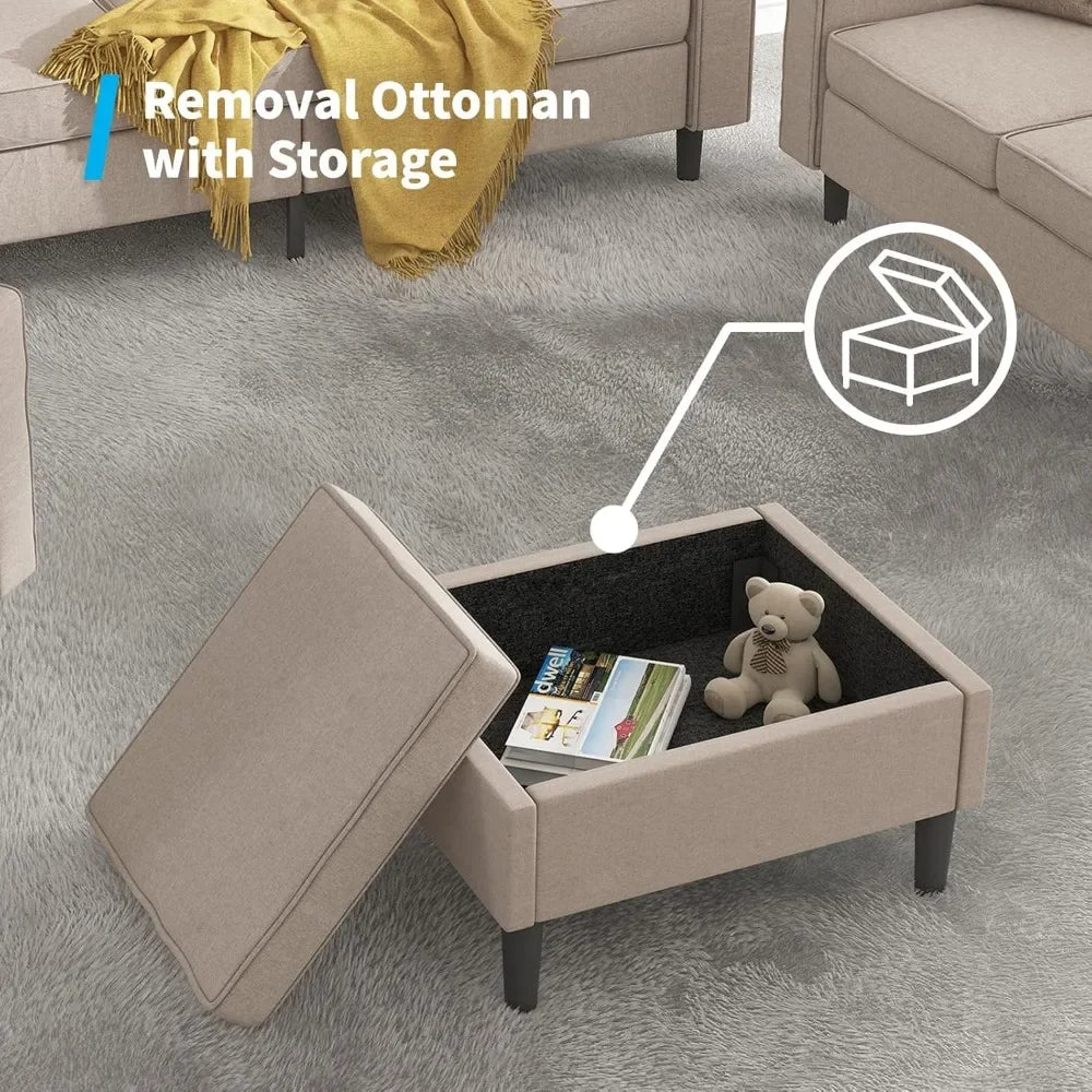 Sectional L Shaped Sofa Set Living Room Furniture