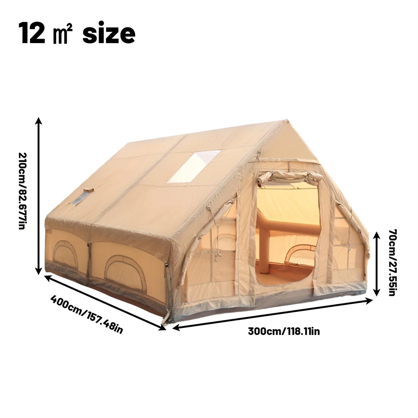 Pakicetus Inflatable Tent With Skylight Quick Setup Family Tent