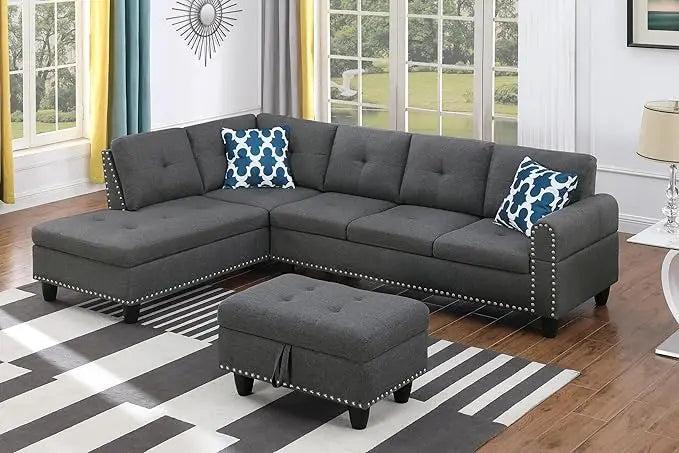 Modern L Shaped Sectional Sofa Couch With Chaise Lounge
