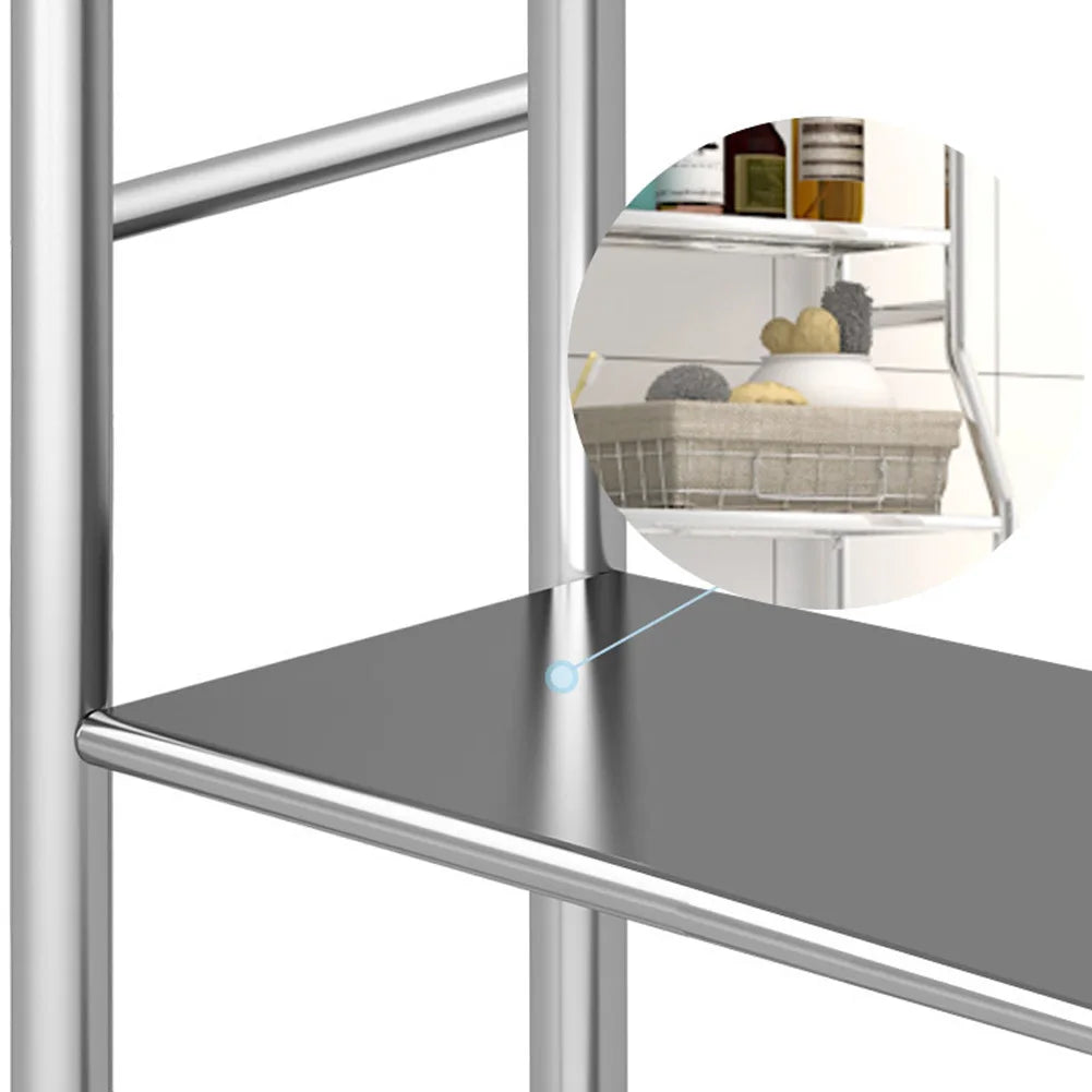 Studyset Over Toilet Storage Shelf Two Tier Freestanding Metal Bathroom