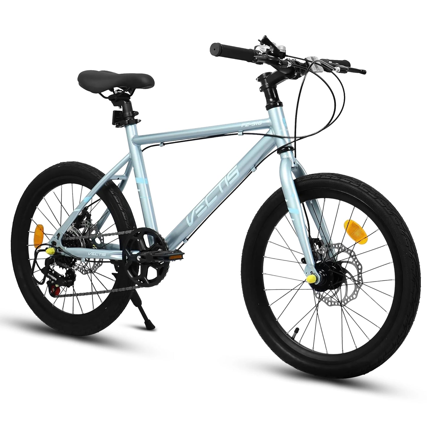 Ecarpat Kids Bike 7 Speed Steel Frame Dual Disc Brakes for Ages 6 to 12