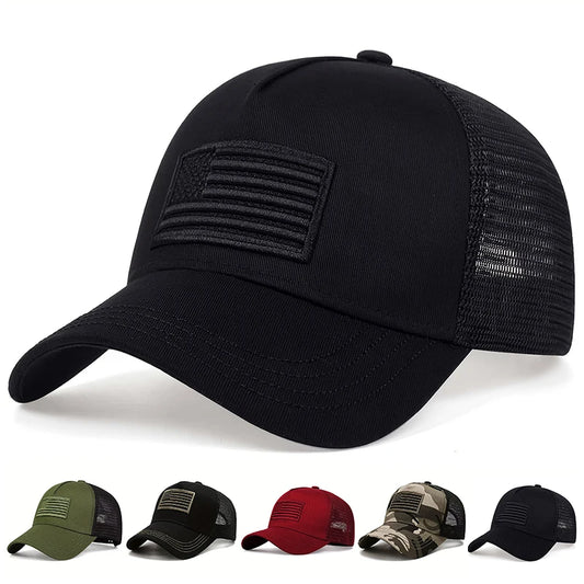 US Flag Embroidered Baseball Cap Adjustable Outdoor Travel