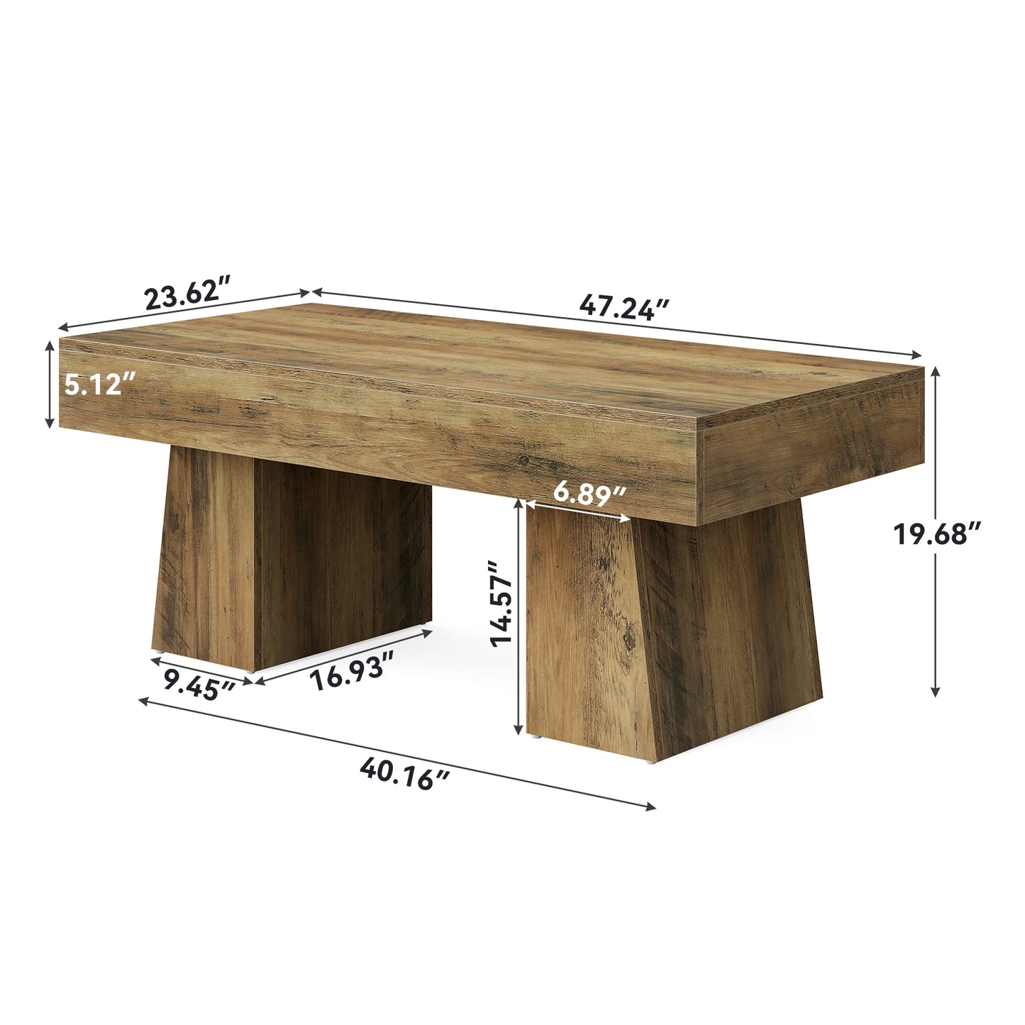 Tribesigns Vintage Coffee Table Modern Wood Centerpiece