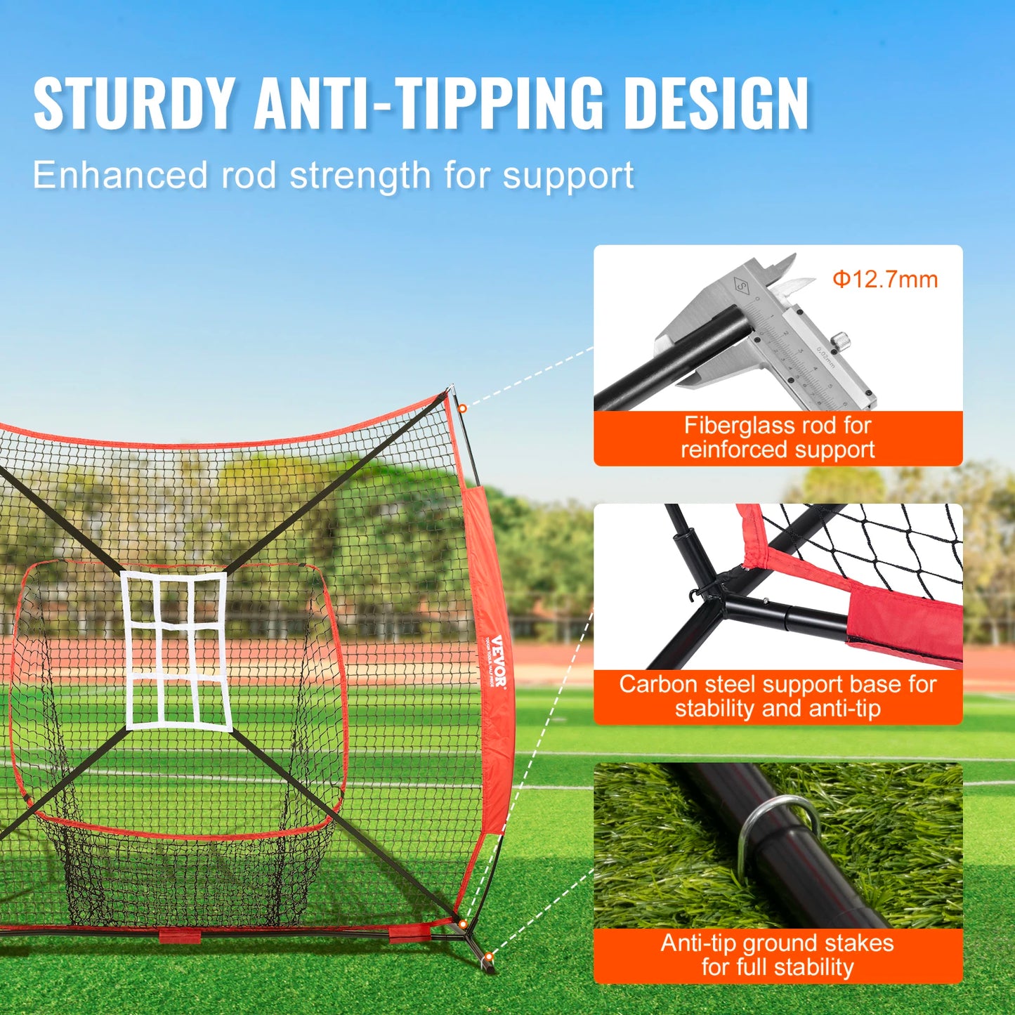 Portable Baseball Softball Practice Net With Carry Bag And Ball Collector