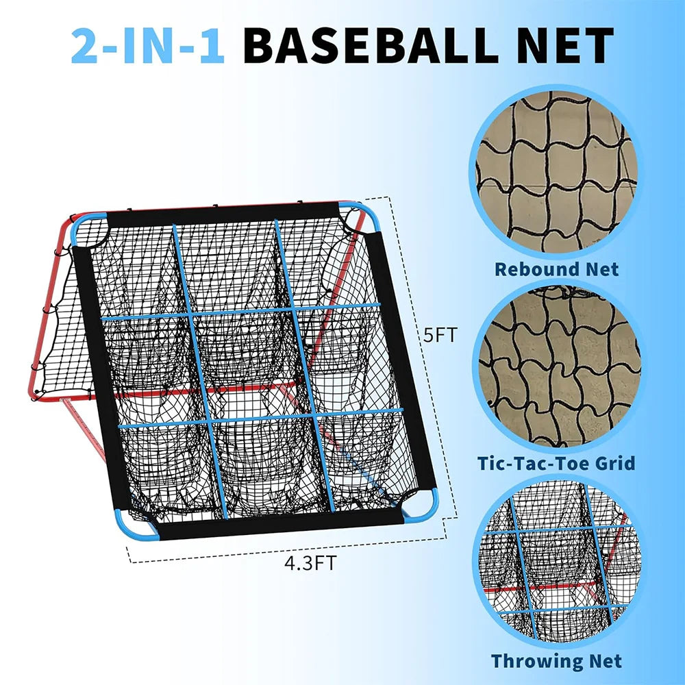 HiMISS Baseball Softball Rebounder Net 9 Hole Strike Zone