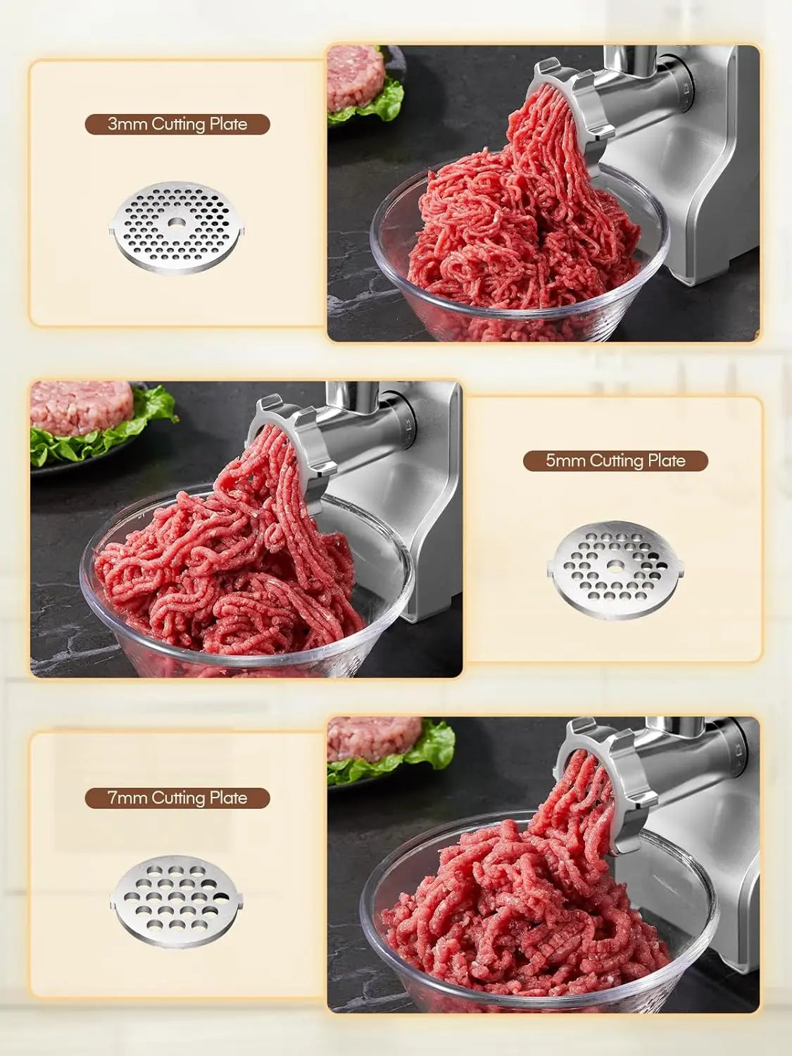 Heavy Duty 5 In 1 Electric Meat Grinder 3000W Max Power Sausage Stuffer