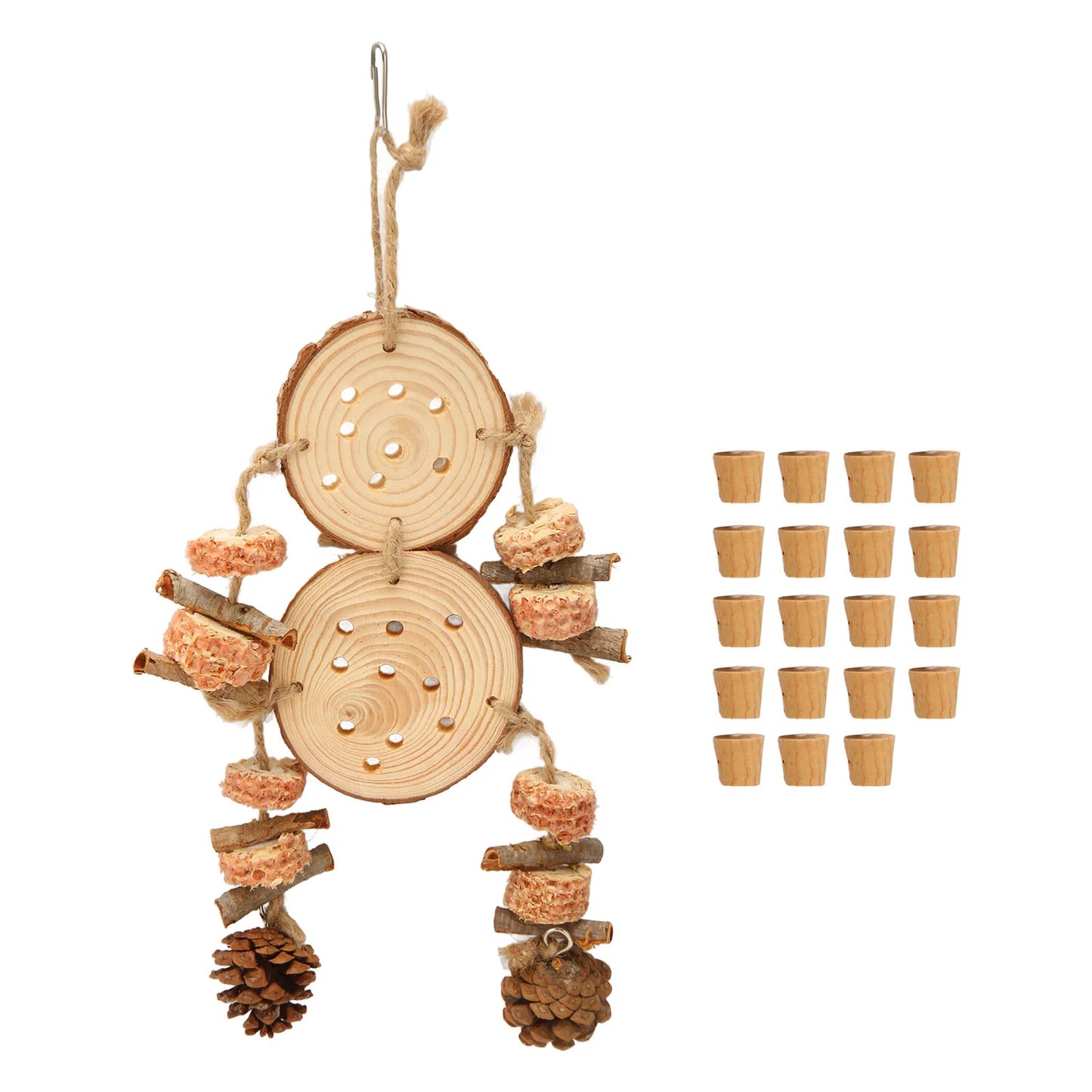 Wooden Puzzle Bird Chewing Toys for Parrots and Budgies