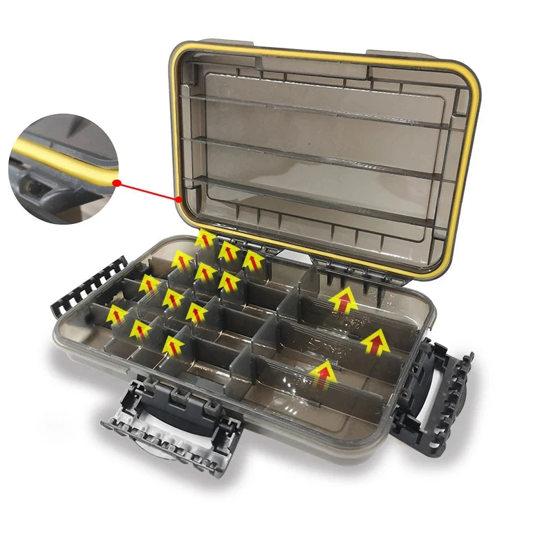 JSFUN Large Capacity Waterproof Fishing Tackle Box