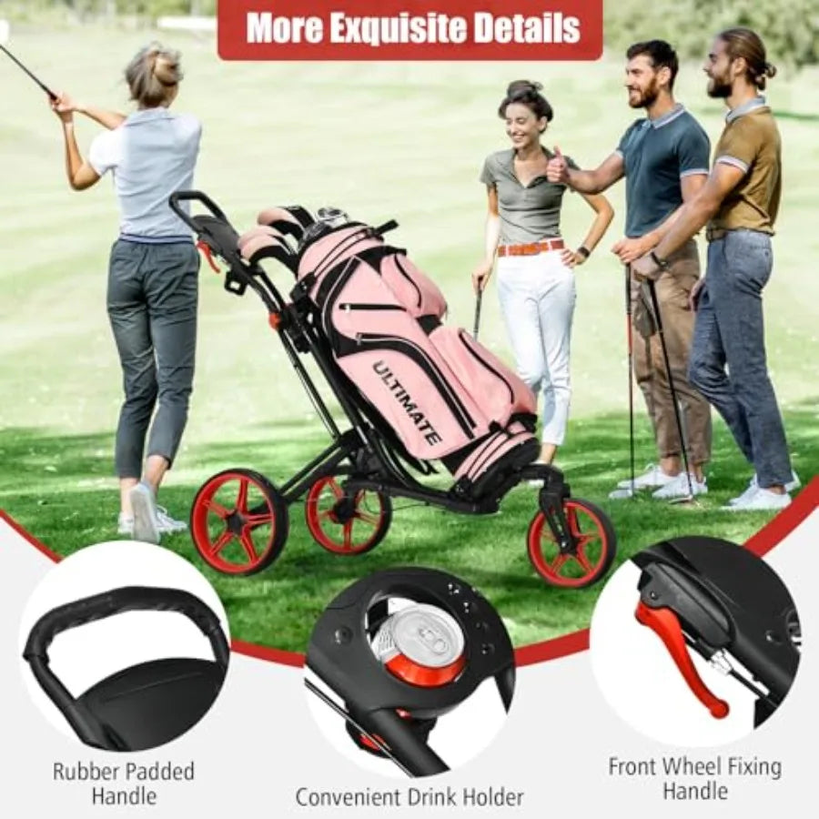 YAO HUI HUANG Foldable Golf Push Cart 360 Swivel Wheel