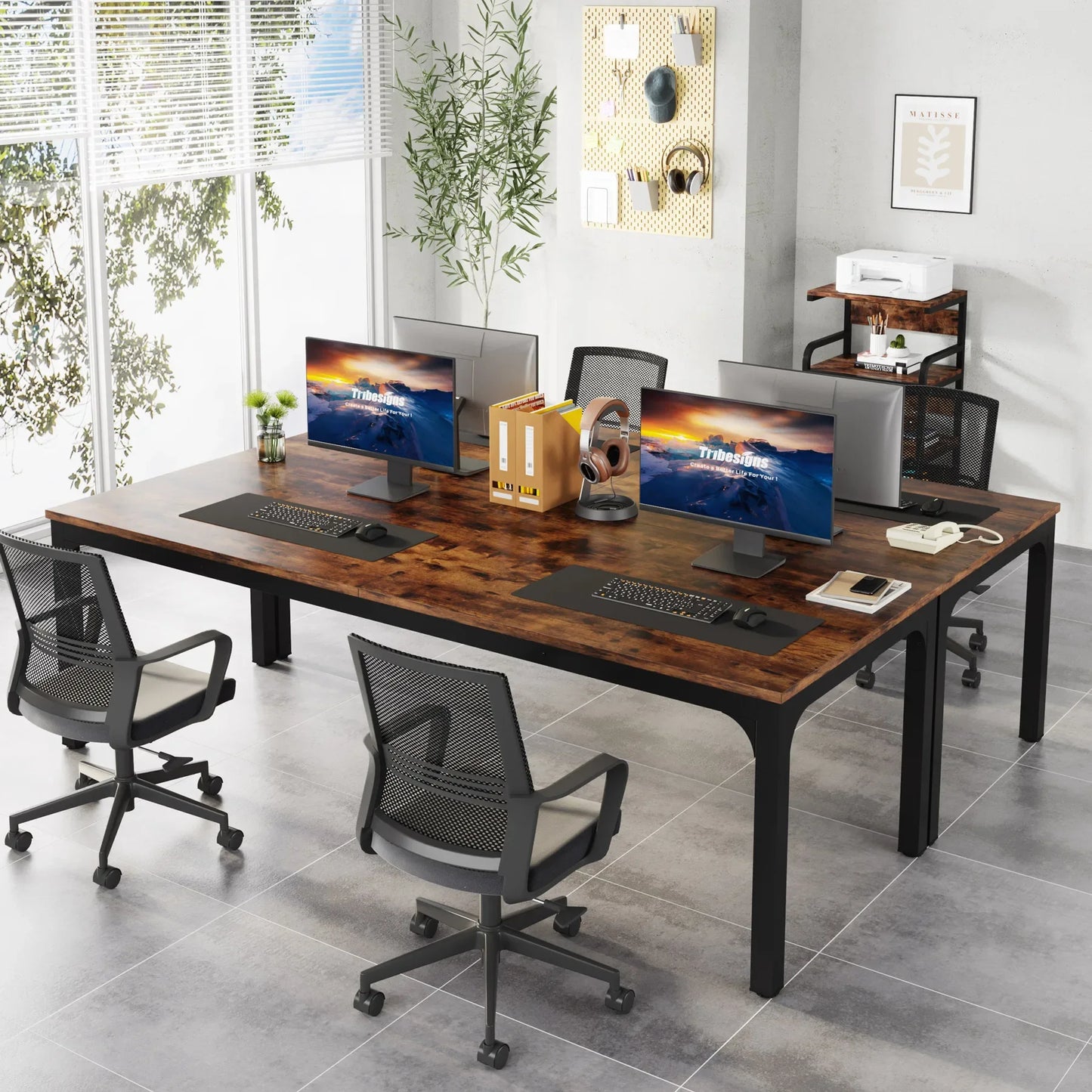 Tribesigns Extra Long Double Computer Desk For Home Office