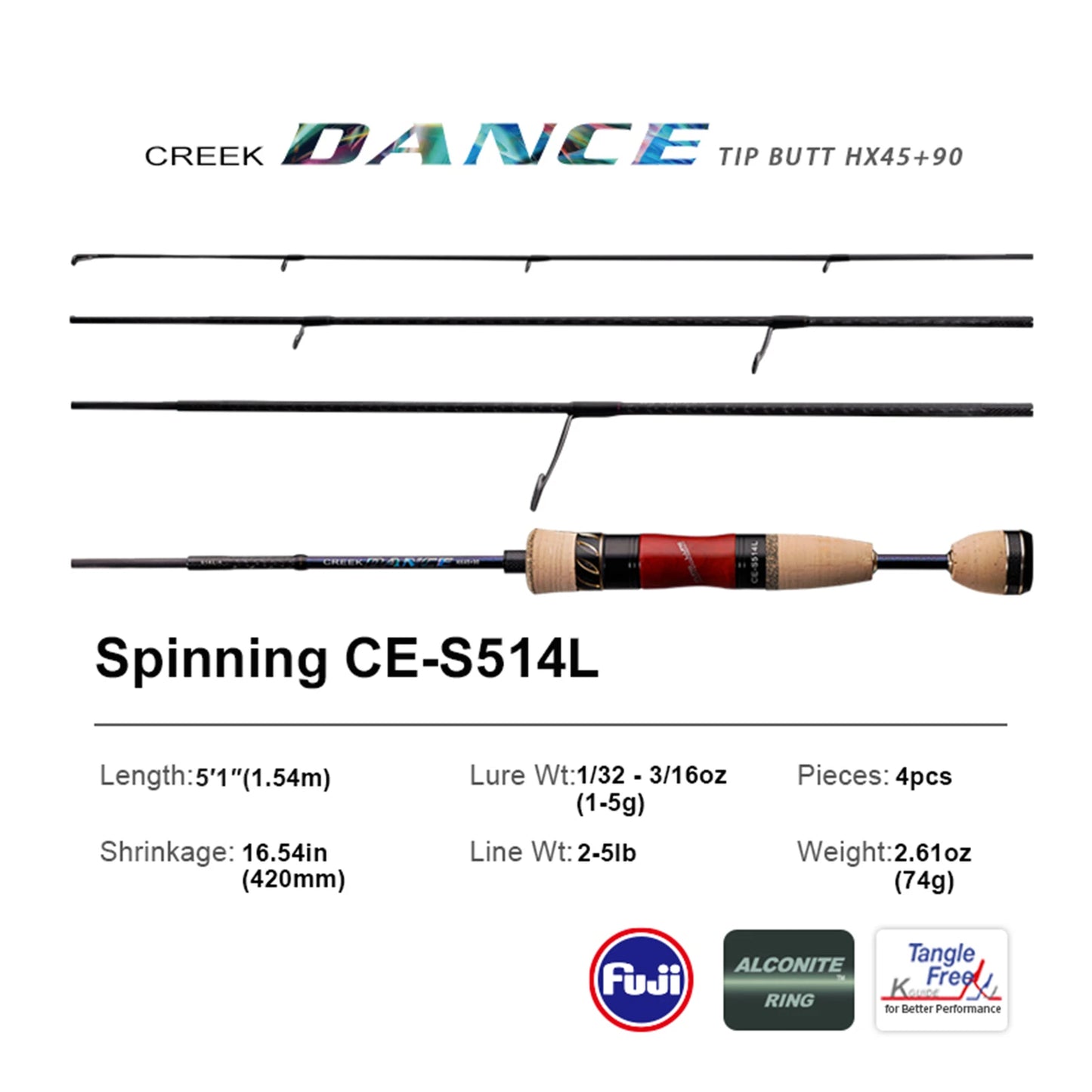 Purelure Creek Dance Trout Rod BFS Casting Ultra Light Travel Spinning