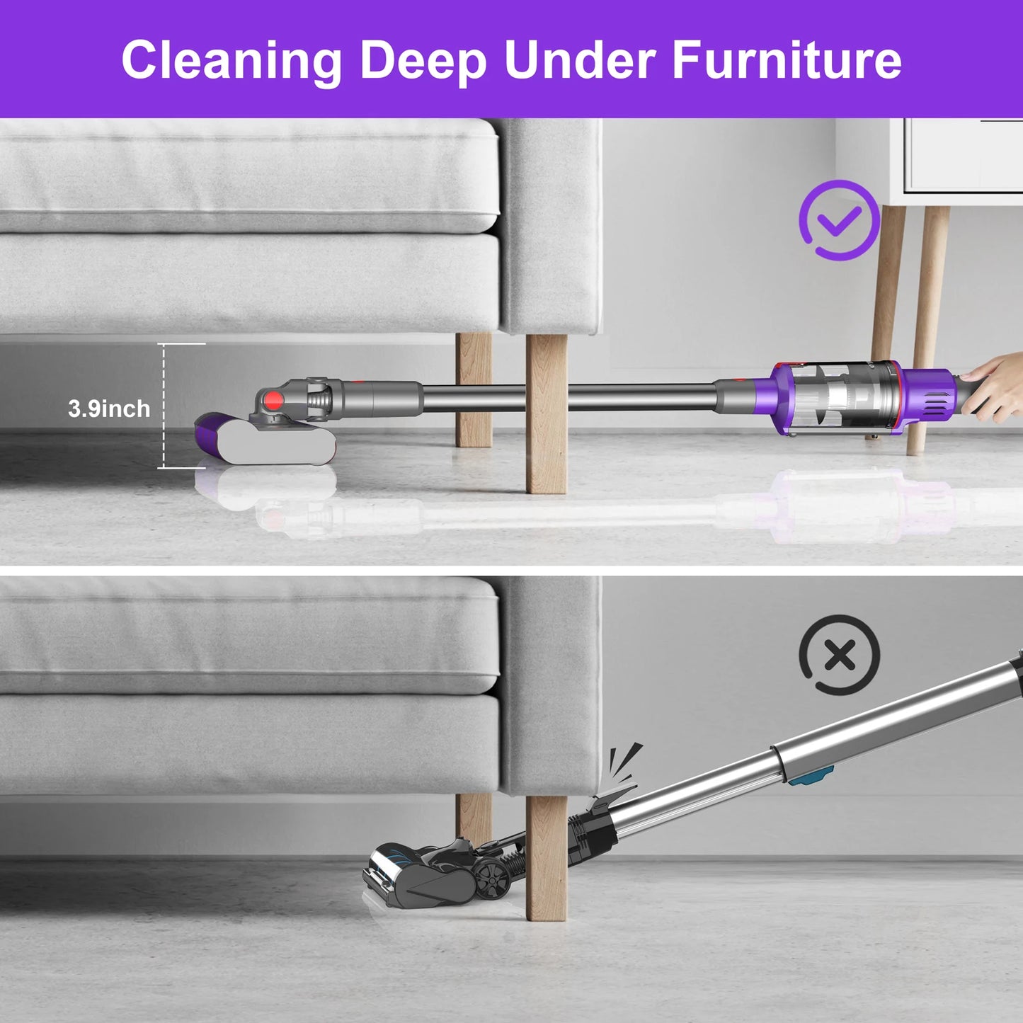 INSE UMLO V102 Cordless Vacuum Cleaner Pet Hair Hard Floors