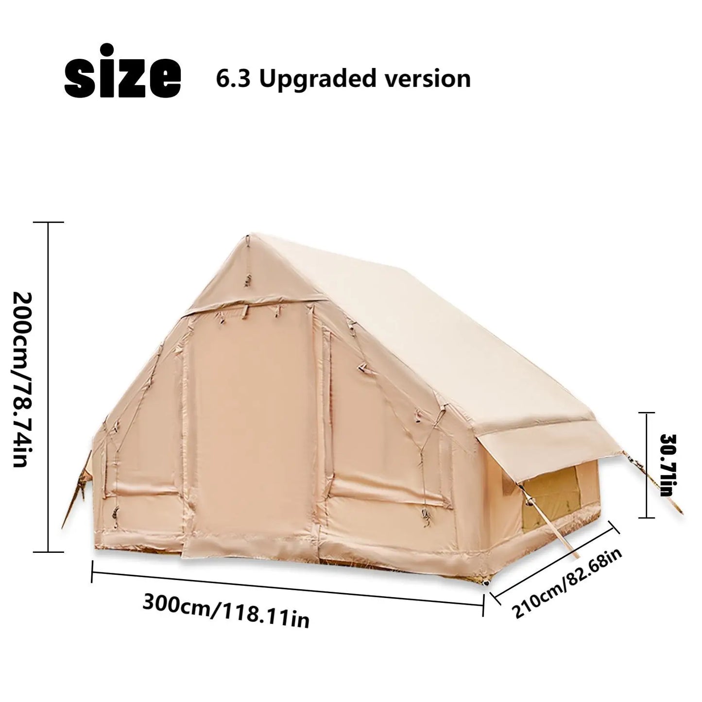 Pakicetus Inflatable Tent With Skylight Quick Setup Family Tent