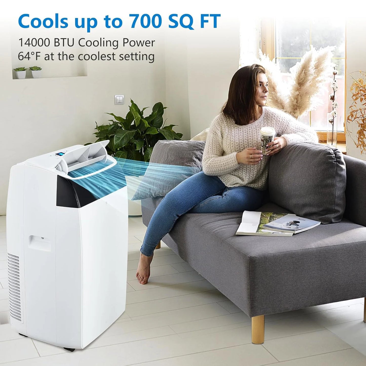 Adoolla 14000 BTU Portable Air Conditioner 3-In-1 With Remote
