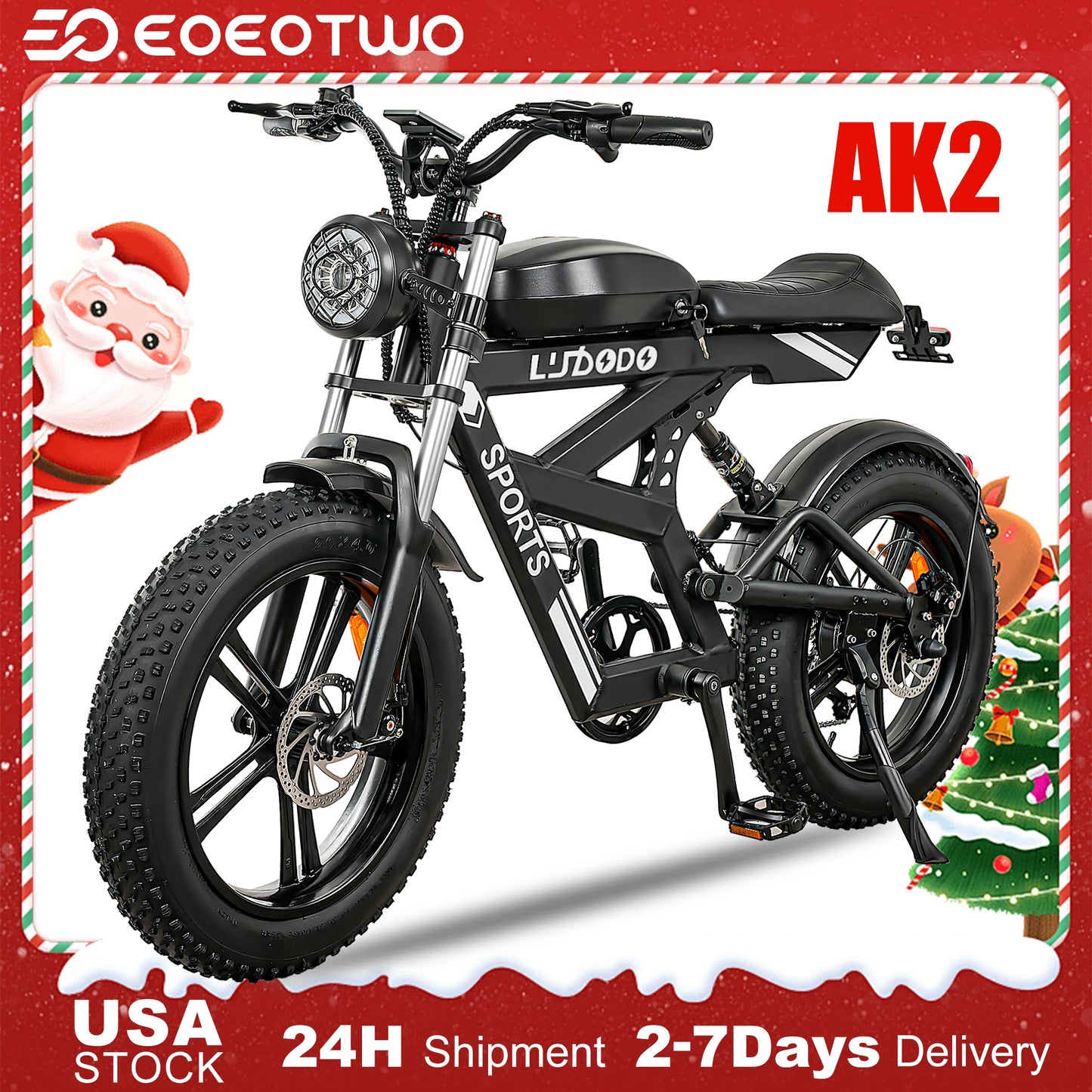 Electric Fat Tire Mountain Bike 1500W 35MPH 48V 816Wh Battery
