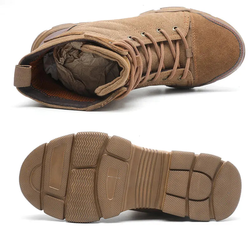SUADEX Steel Toe Work Boots For Men Indestructible Desert Safety Boots