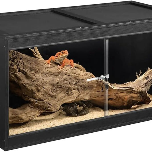 Bearded Dragon Terrarium Glass Door Enclosure With Lock Cable Port
