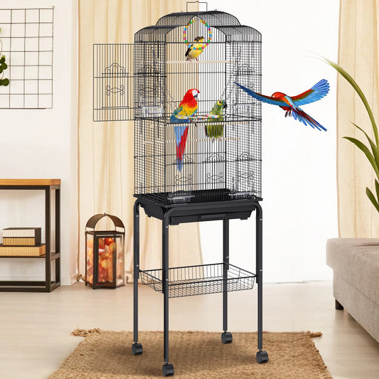 Metal Flight Bird Cage For Parrots And Cockatiels Iron Ventilated