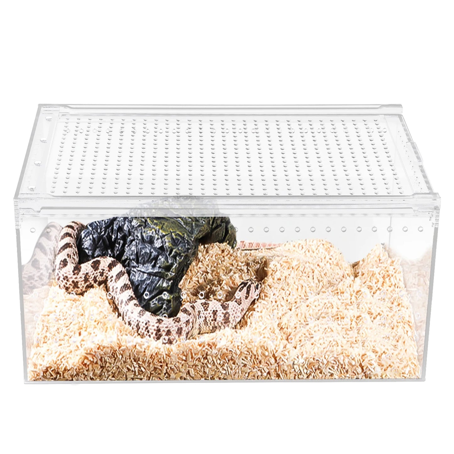 Bymaocar Clear Acrylic Reptile Terrarium Stackable With Magnetic Lock