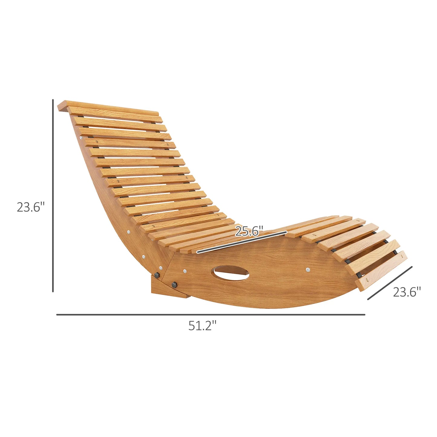 Outsunny Outdoor Rocking Chair With Slatted Teak Seat
