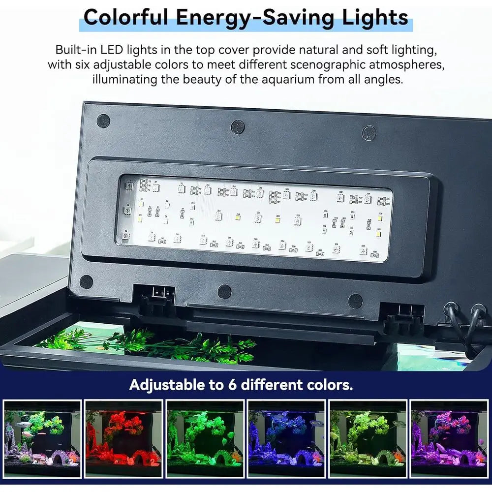 Rectangular Glass Fish Tank Kit With Temp Display And 3 Speed Pump
