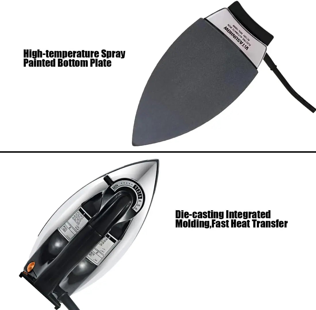 XMSJ Dry Iron No Steam No Holes Nonstick Soleplate